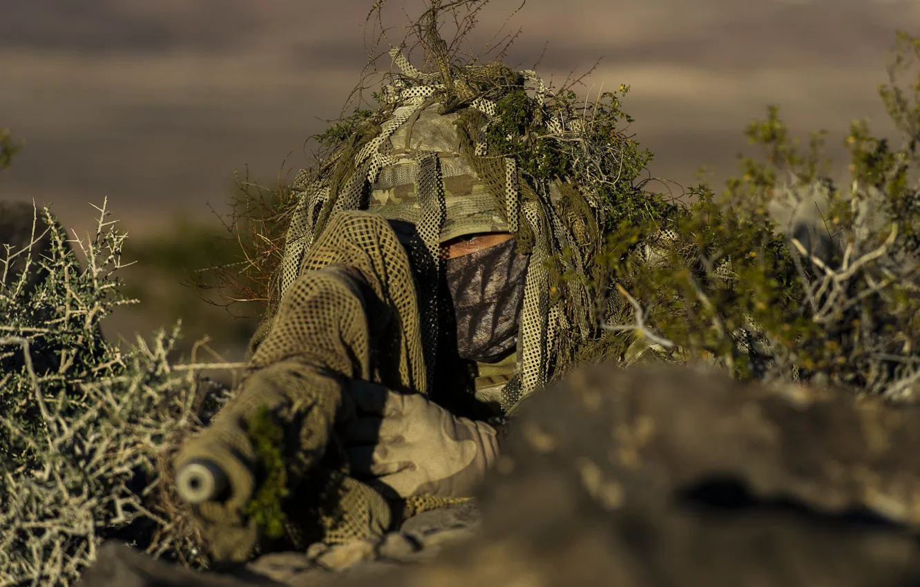 Photo wallpaper disguise, sniper, rifle