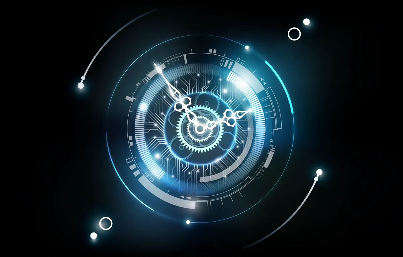 Photo wallpaper the dark background, arrows, watch, hands, watch, futuristic, Timer, Timer