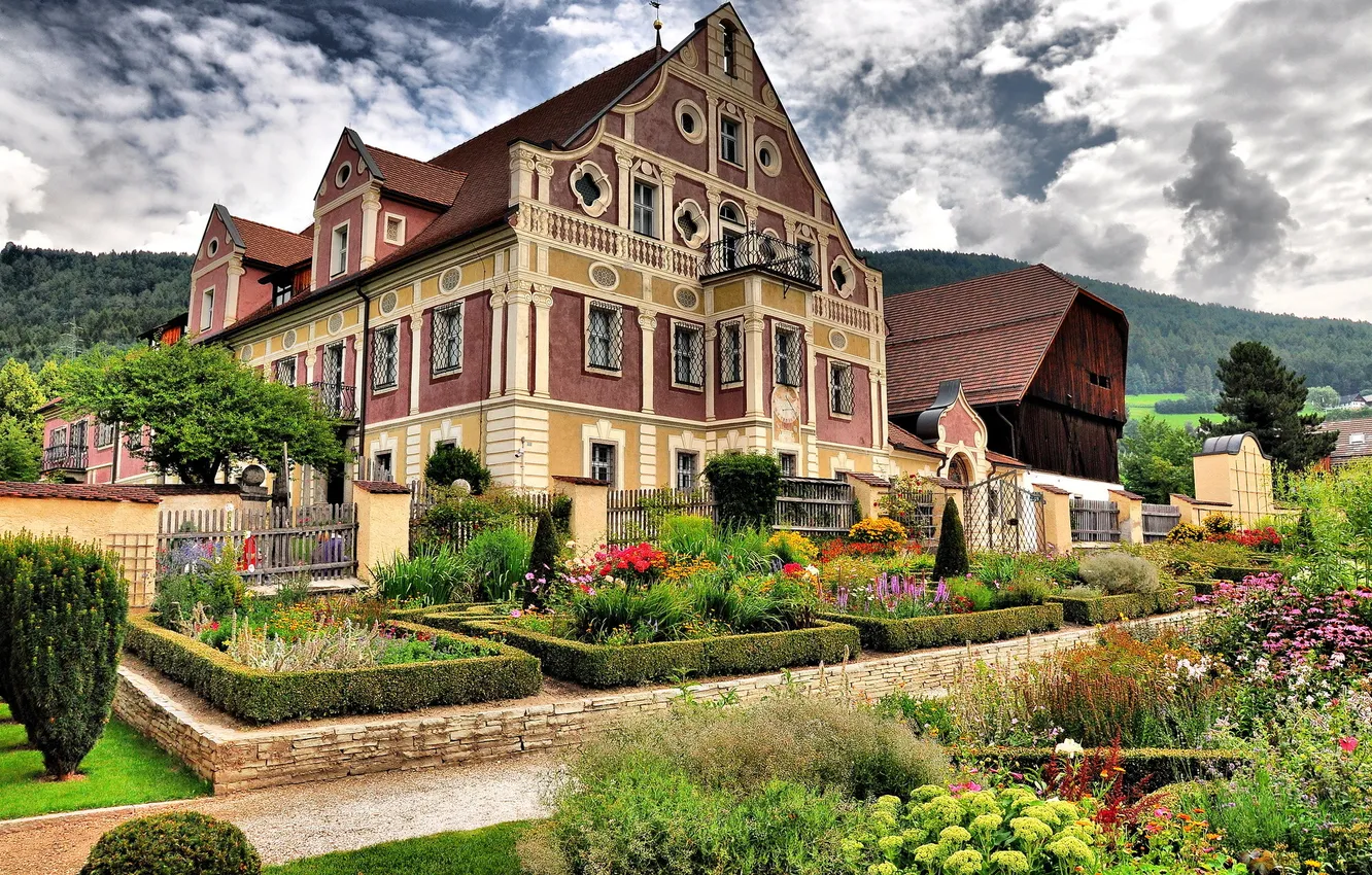 Photo wallpaper flowers, the city, photo, home, Italy, Ethnographic museum, Dietenheim