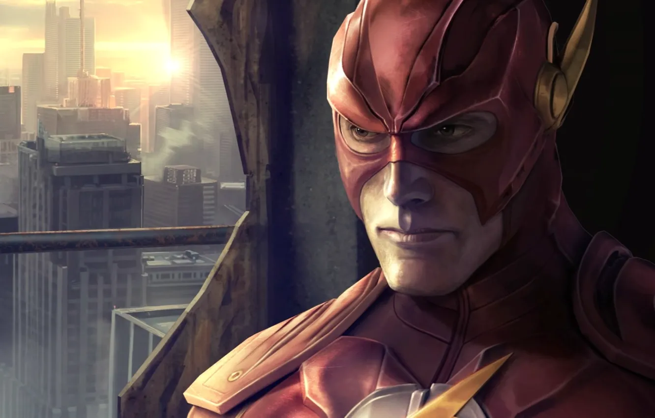 Photo wallpaper face, fiction, mask, closeup, Flash, The Flash, Barry Allen