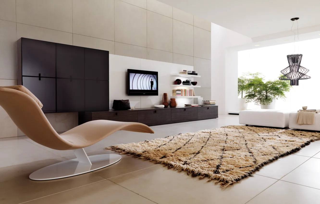 Photo wallpaper modern, living room, interior, cozy, design. house