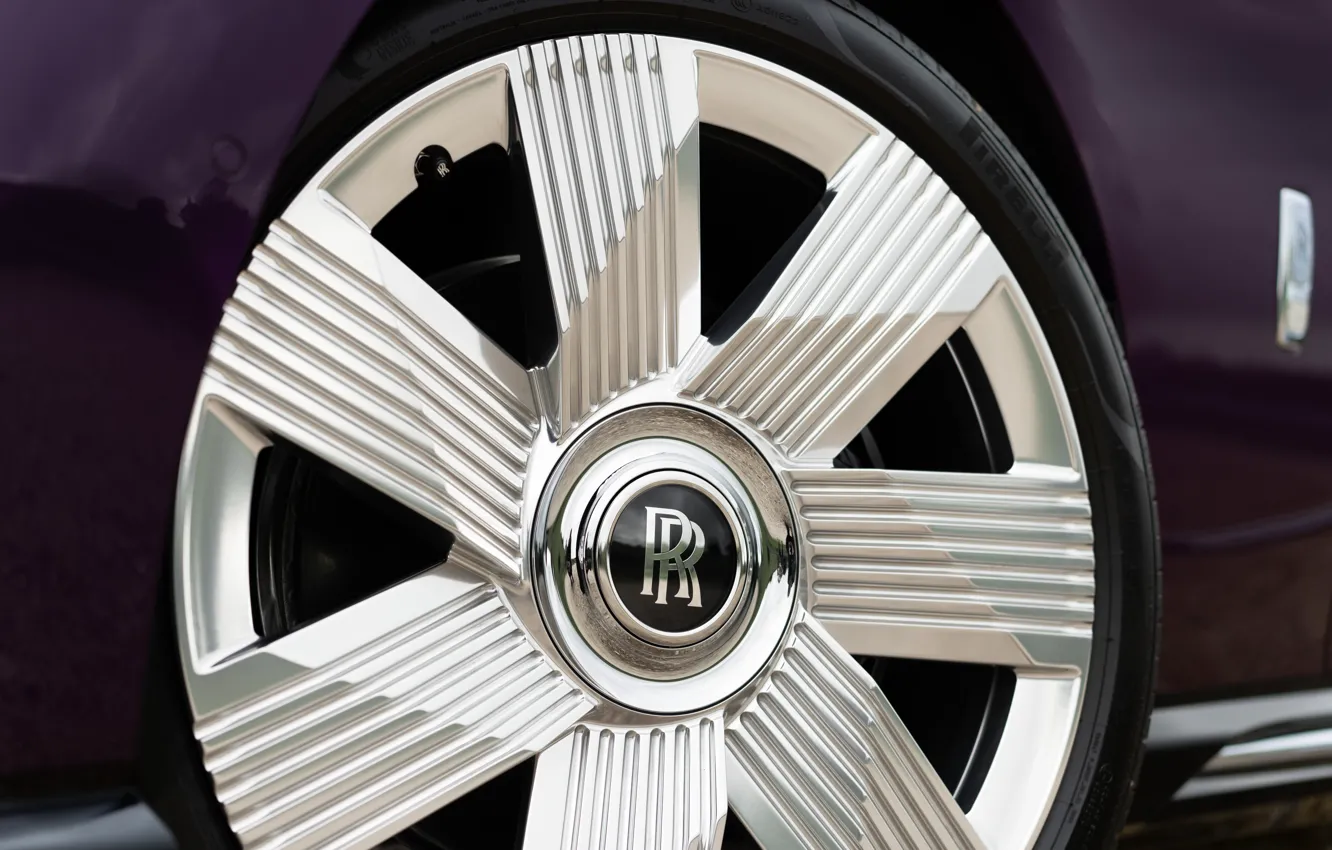 Photo wallpaper Rolls-Royce, logo, wheel, Spectre, Rolls-Royce Spectre