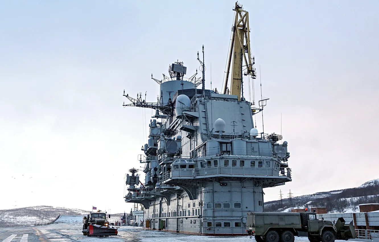 Photo wallpaper deck, cruiser, aircraft carrier, top, Admiral kuzetsov