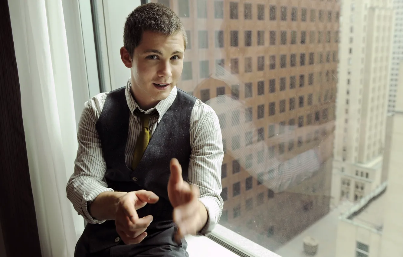 Photo wallpaper photo, window, actor, Logan Lerman