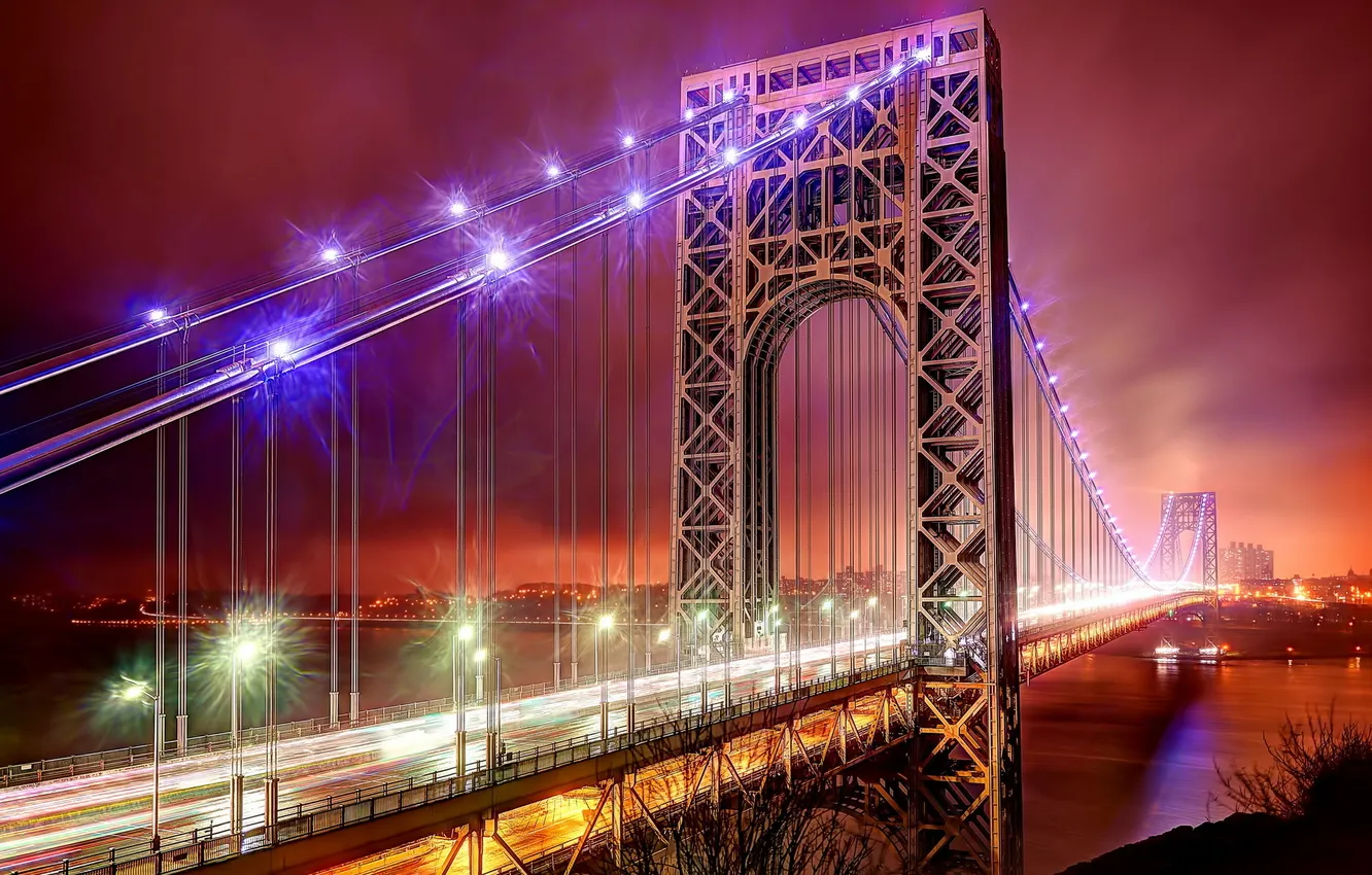 Photo wallpaper United States, New Jersey, The George Washington Bridge, Fort Lee