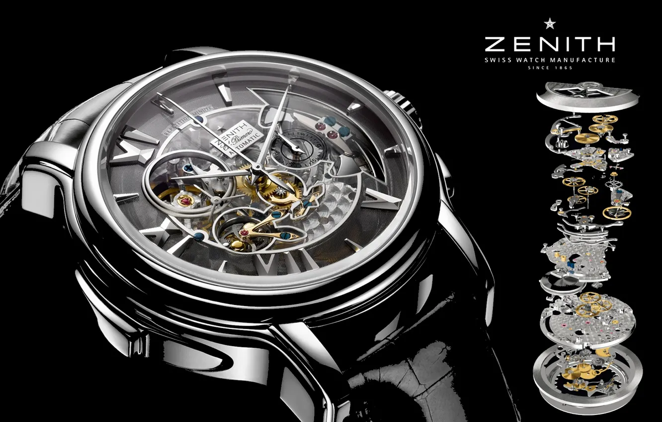 Photo wallpaper watch, mechanism, Watch, Zenith