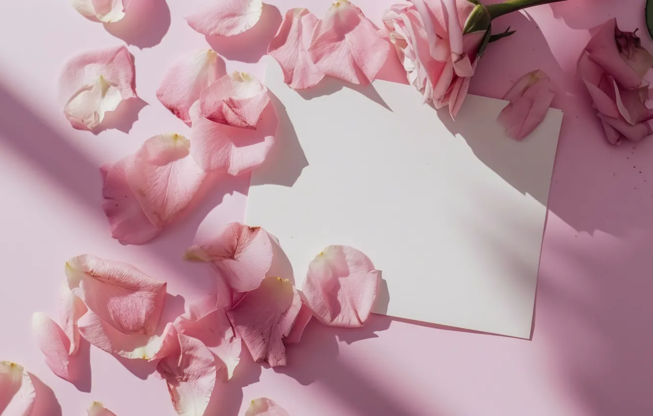 Photo wallpaper flowers, holiday, roses, petals, AI art, neural network