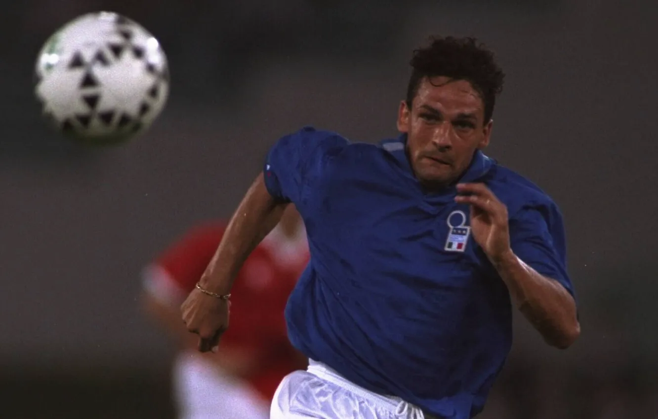 Photo wallpaper Italy, Roberto Baggio, The Divine Ponytail, Roberto Baggio, Italian footballer, outstanding, italia 1994, attacking midfielder