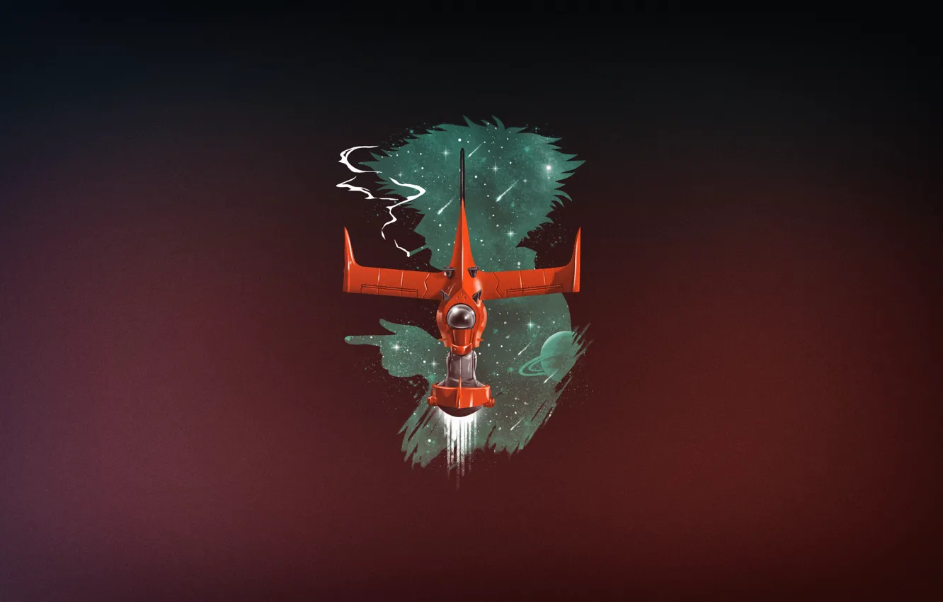 Photo wallpaper figure, minimalism, art, space, by Vincenttrinidad, Vincenttrinidad, Space Cowboy, by Vincent Trinidad