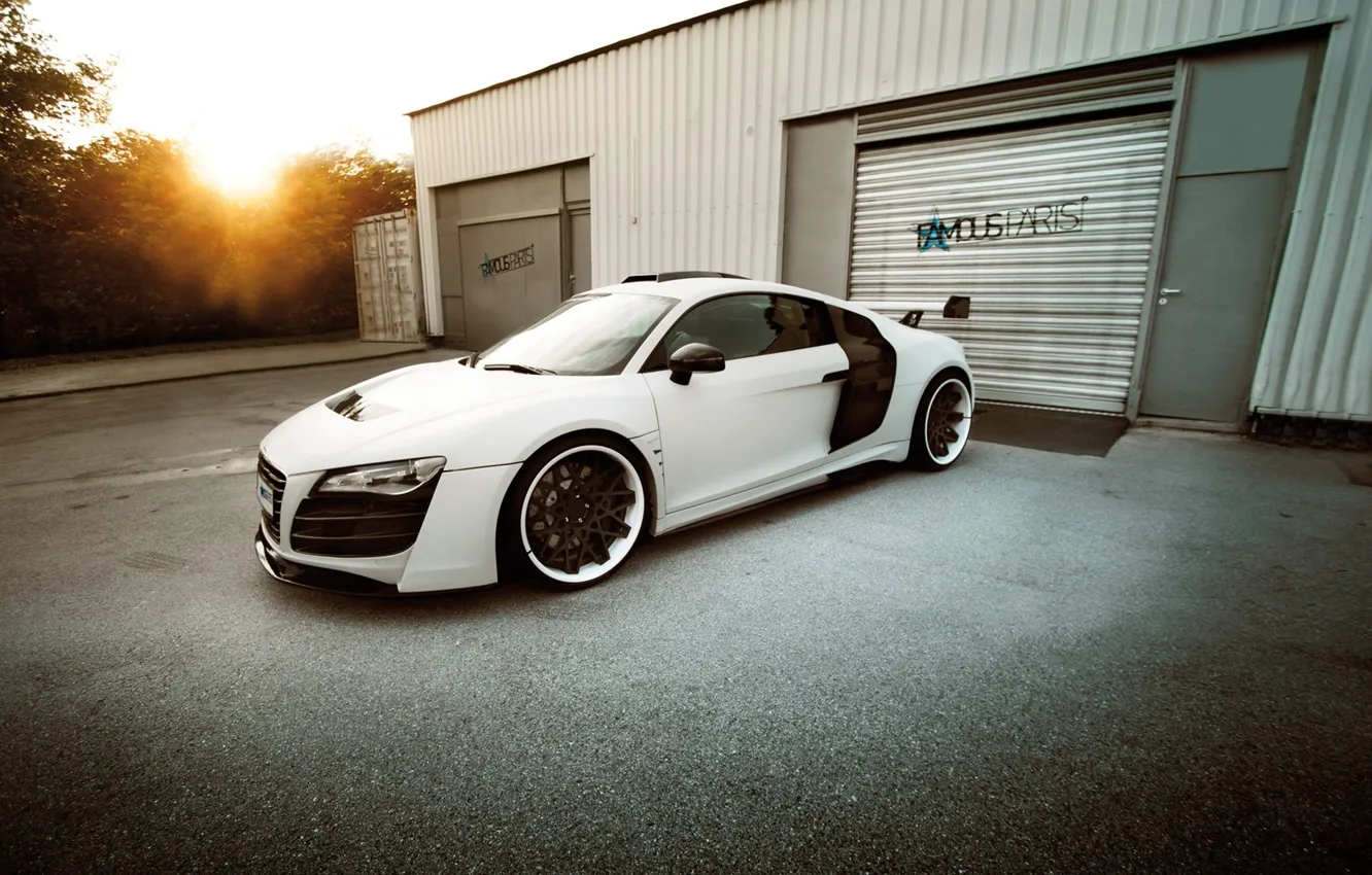 Photo wallpaper Audi, Speed, White