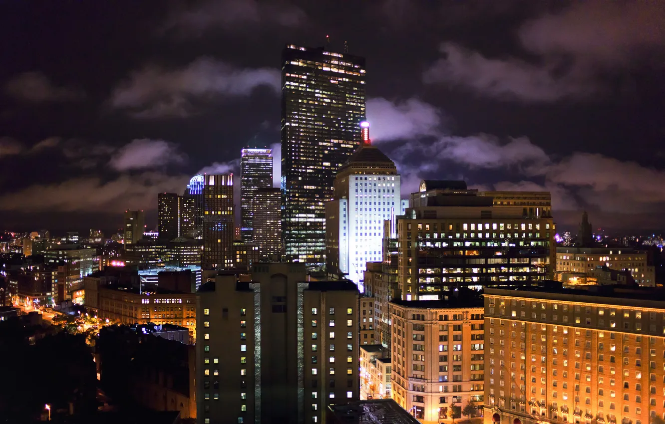Photo wallpaper night, Boston, night, Boston, Massachusetts, Massachusetts