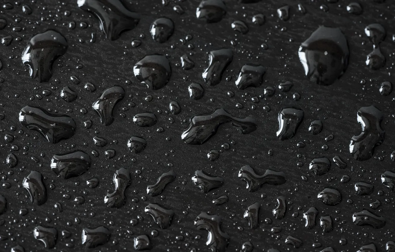 Photo wallpaper black, liquid, drops