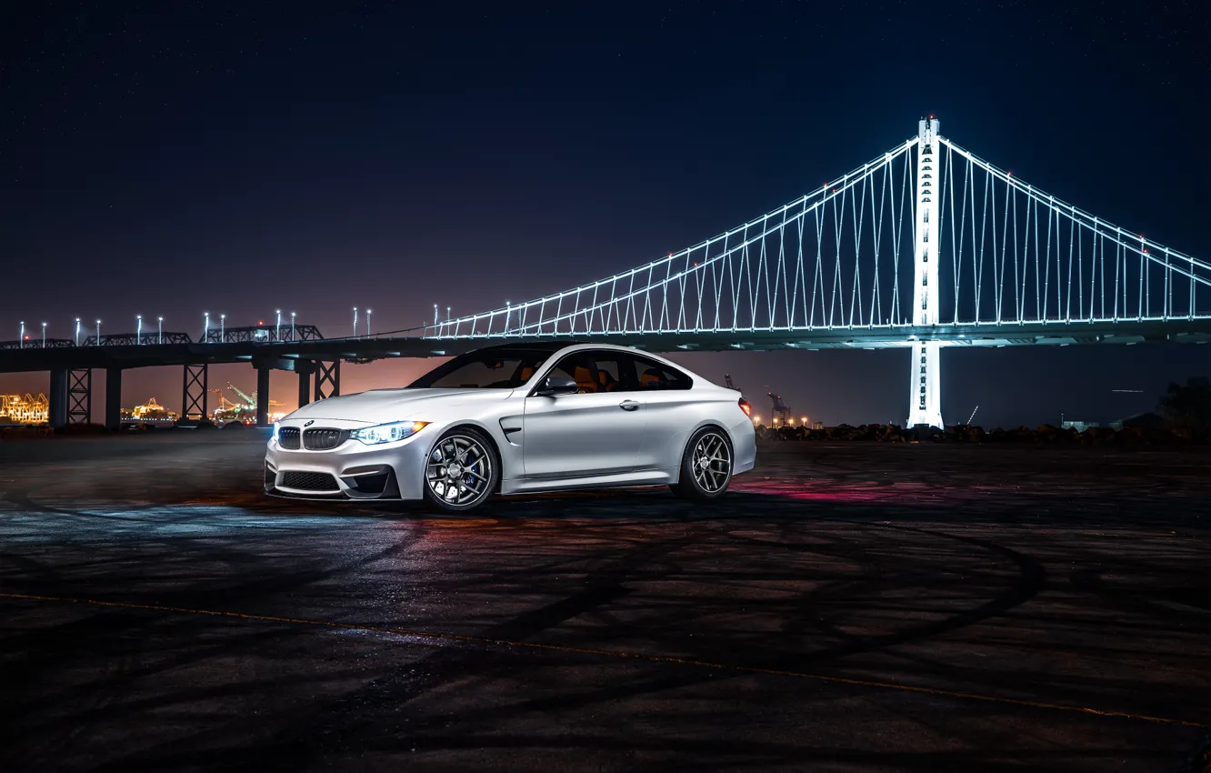 Photo wallpaper BMW, City, Car, Bridge, White, Collection, Aristo, F82