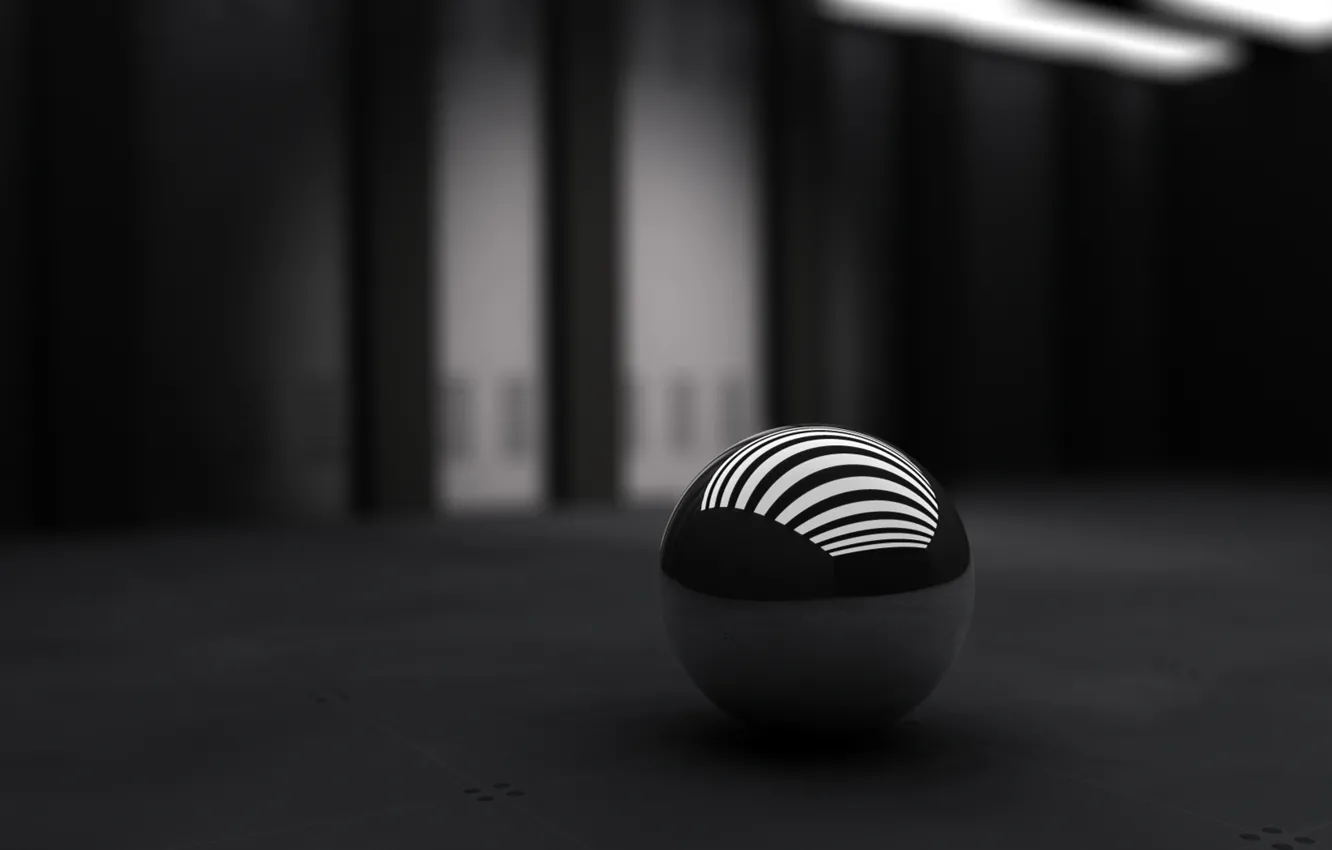Photo wallpaper strip, black, white, ball