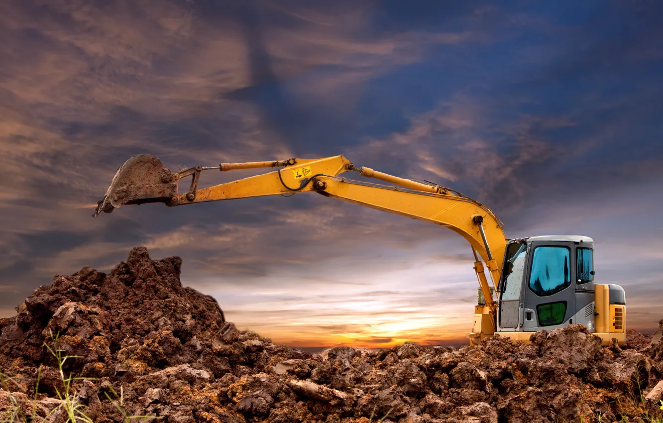 Photo wallpaper earth, operator, digger