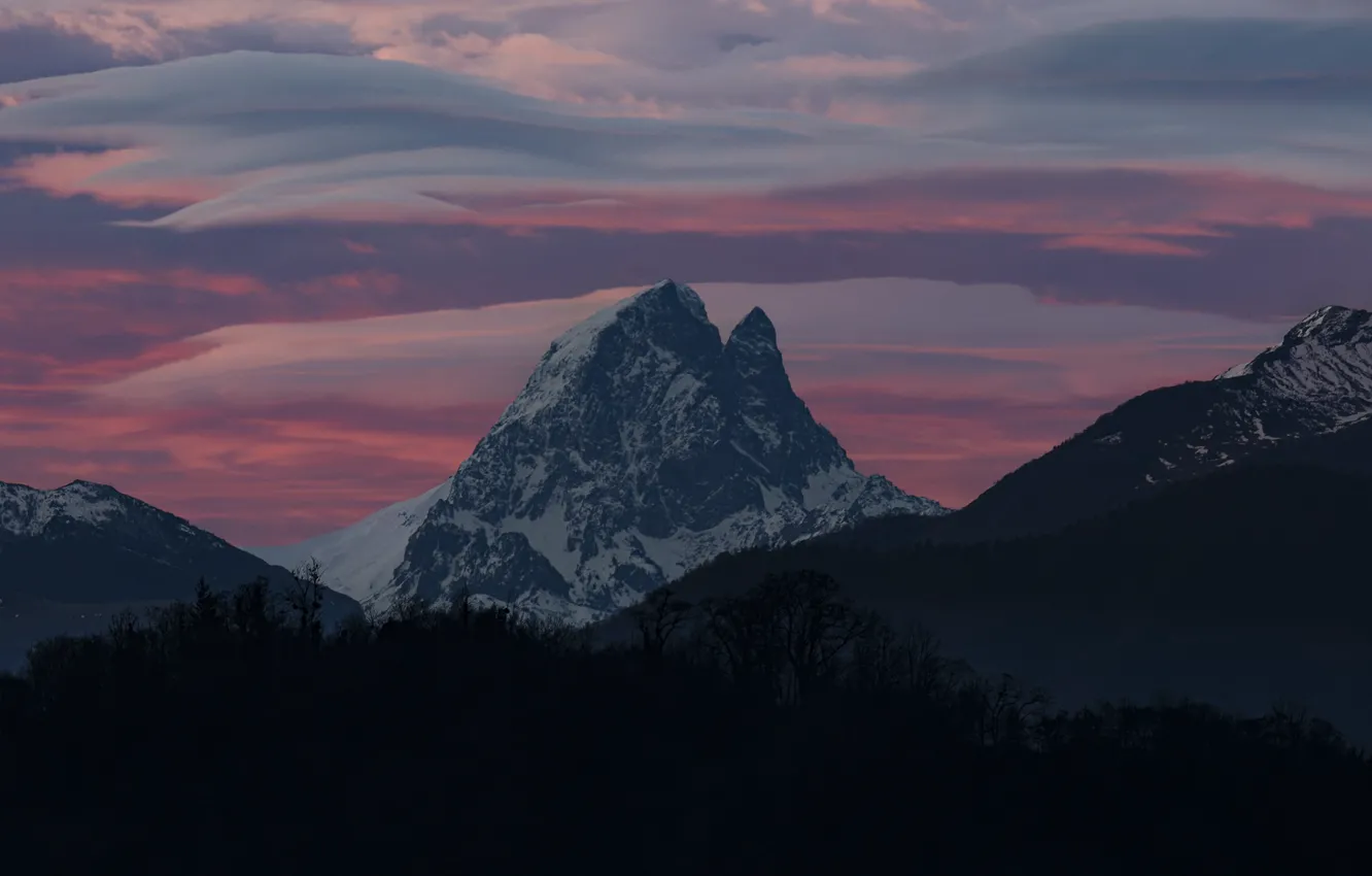Photo wallpaper the sky, clouds, snow, mountains, nature, rocks, France, France