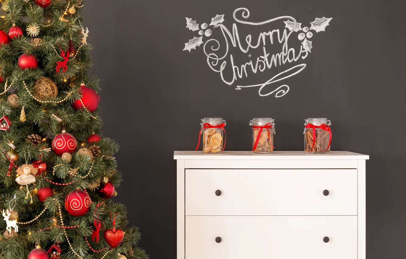 Photo wallpaper decoration, toys, tree, New Year, Christmas, Christmas, design, Merry Christmas