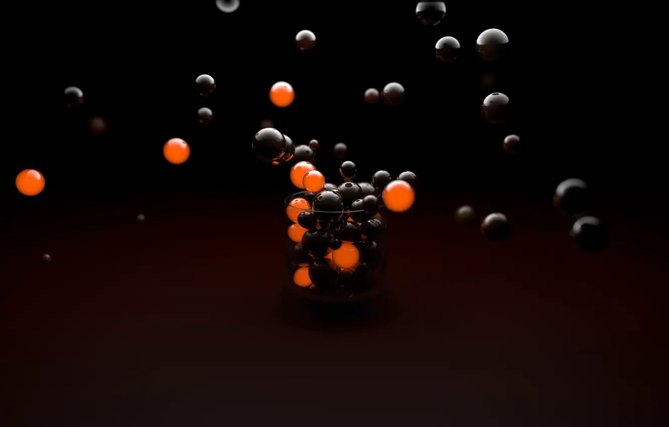 Photo wallpaper Orange, Balls, Black