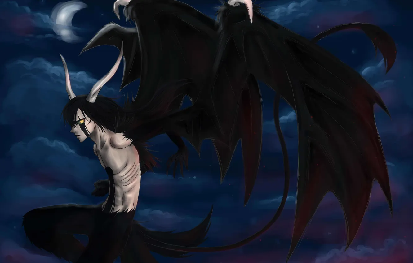 Photo wallpaper look, wings, the demon, indifference, guy, Bleach, Bleach, art
