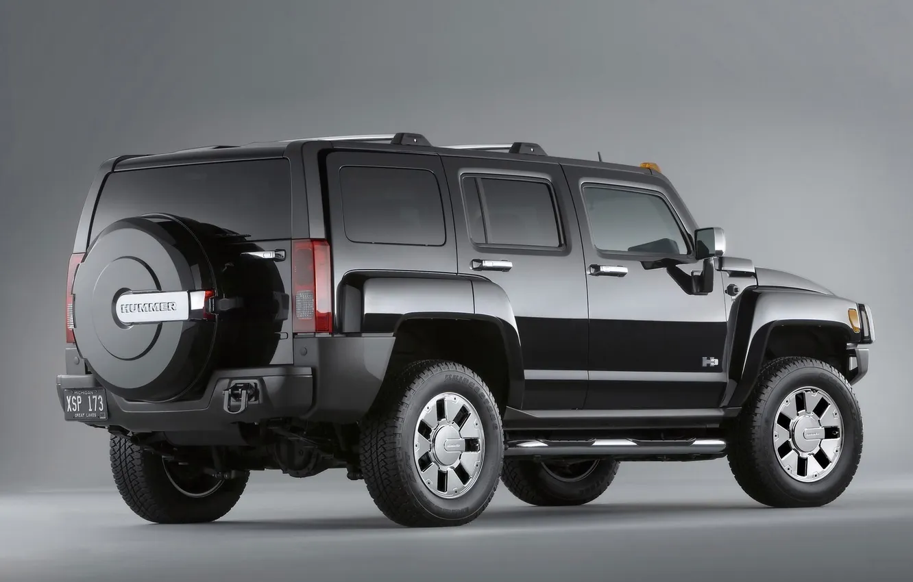 Photo wallpaper black, Hummer, the rear part