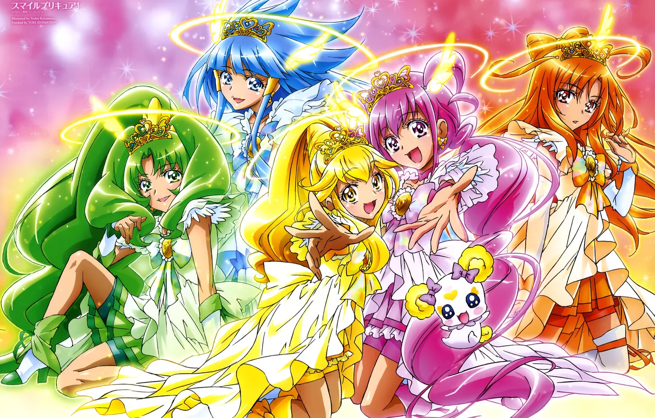 Photo wallpaper Candy, Cure Peace, Cure Beauty, Smile Precure!, Precure, Cure Sunny, Magical girl, Cure Happy