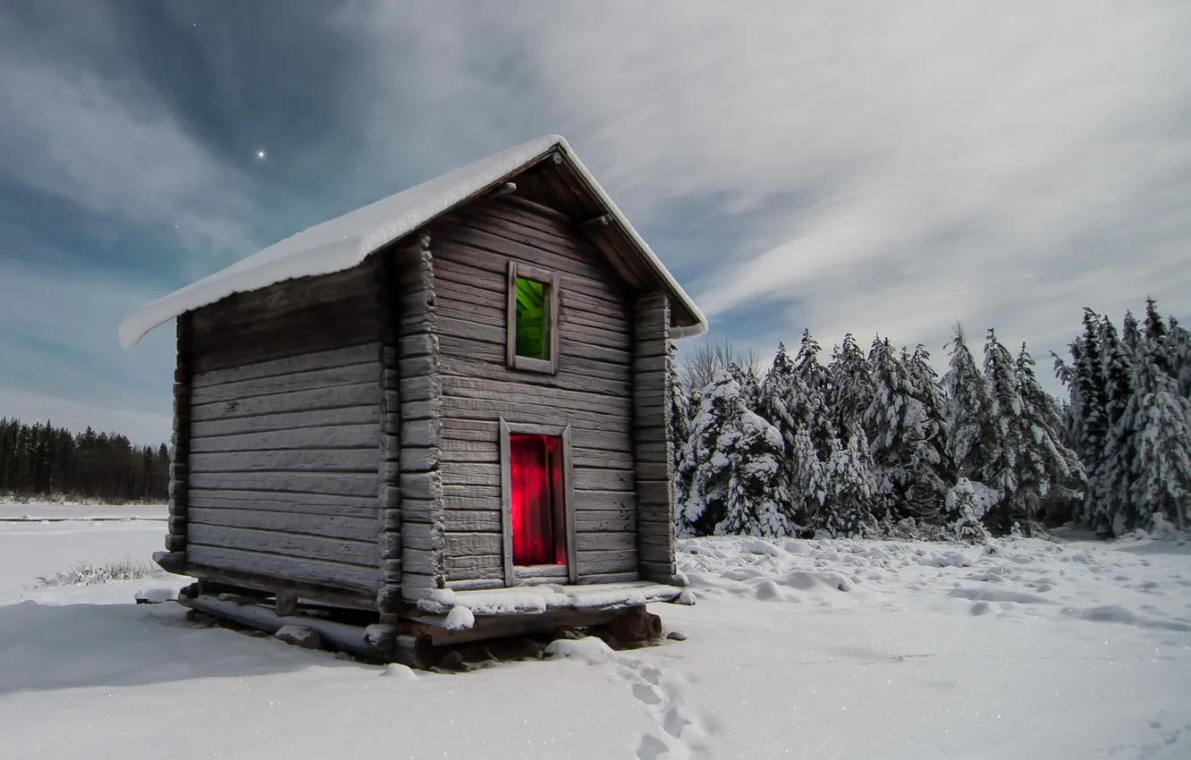 Photo wallpaper winter, snow, home