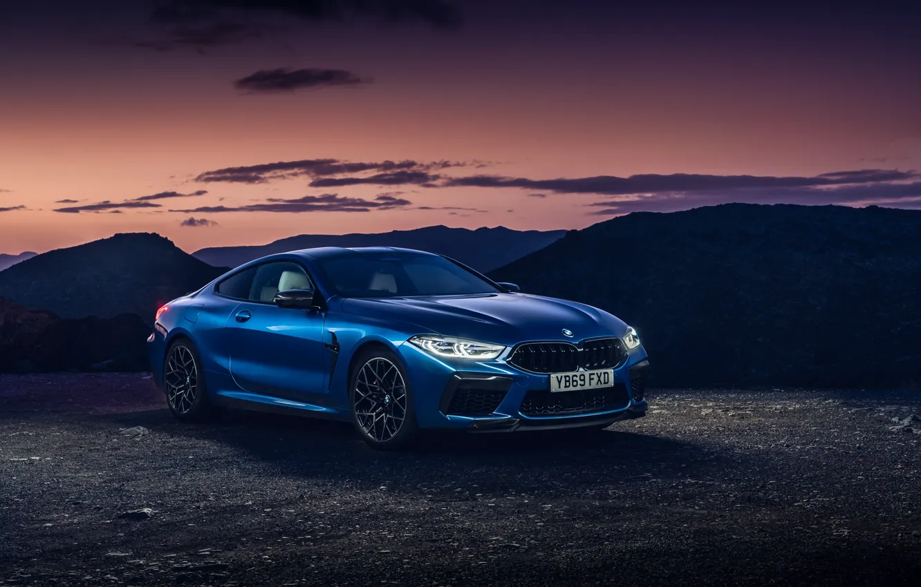 Photo wallpaper sunset, the evening, BMW, twilight, Coupe, Competition, UK-Spec, 2019