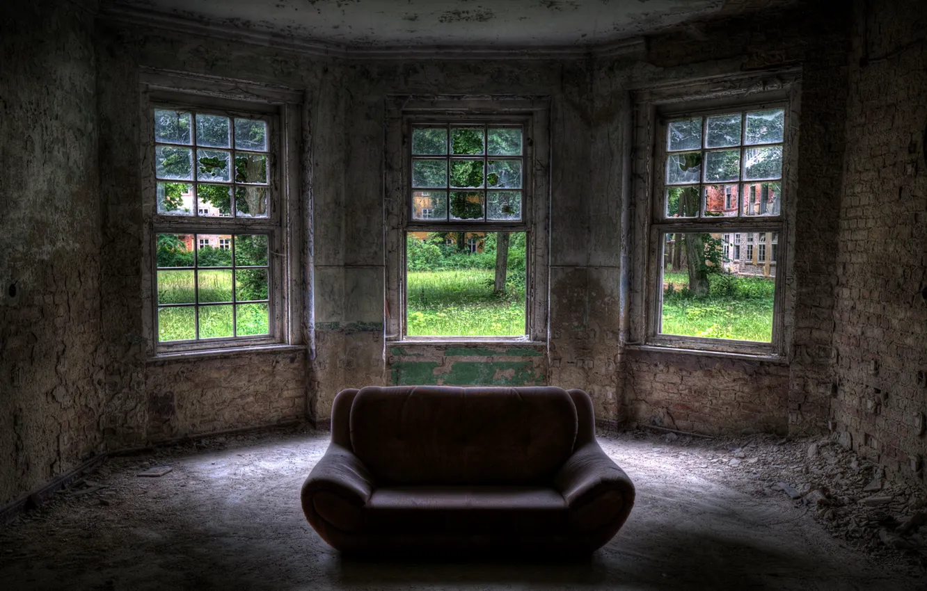 Photo wallpaper room, sofa, window