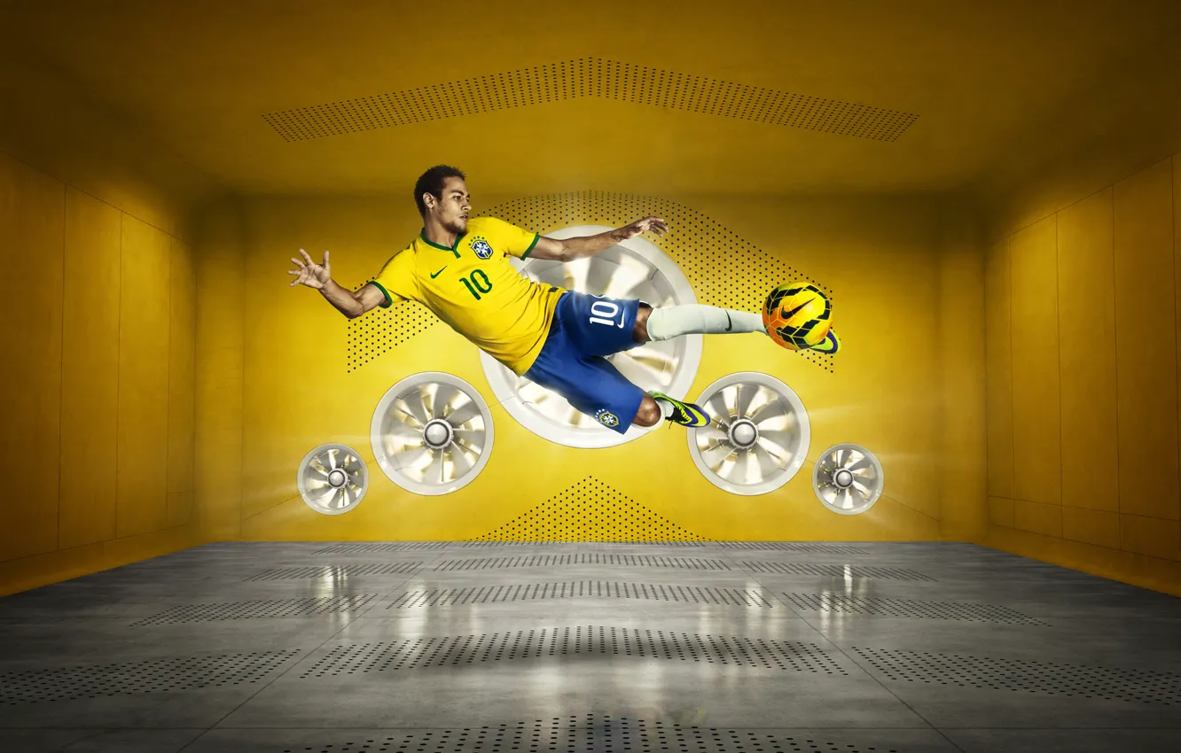 Photo wallpaper Sport, Football, Form, Brazil, Santos, Nike, Neymar, NIKE