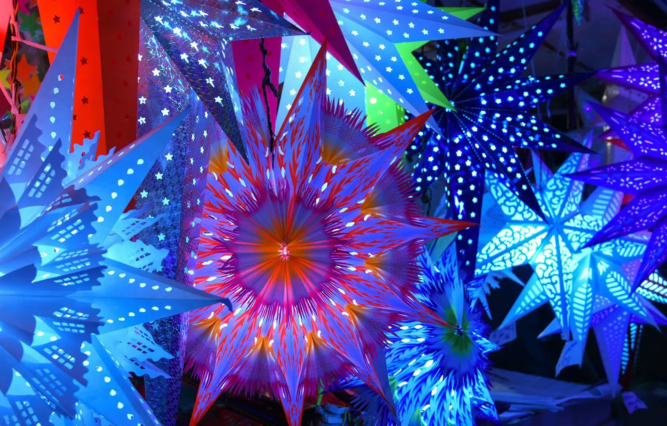 Photo wallpaper stars, decoration, holiday, Christmas