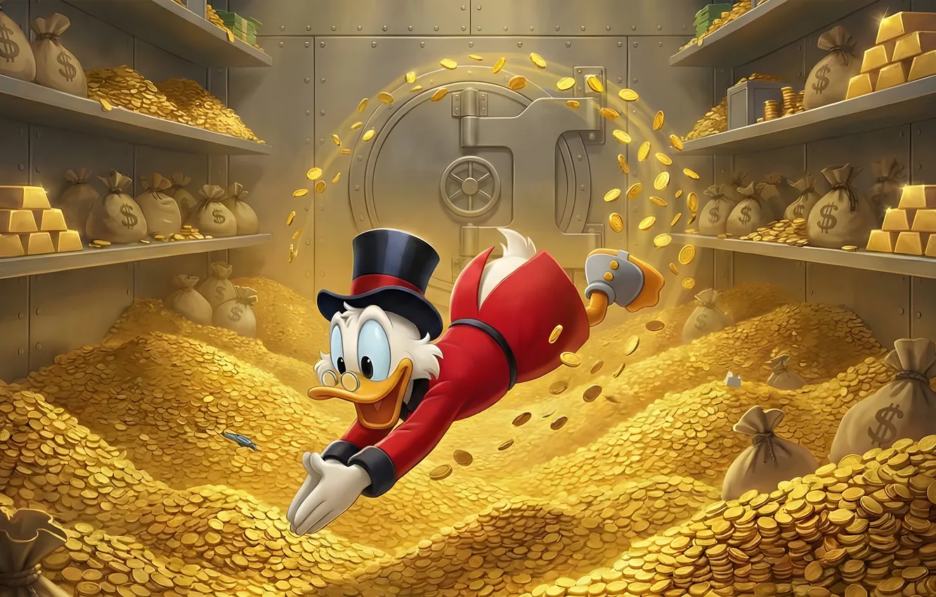 Photo wallpaper gold, money, Scrooge McDuck