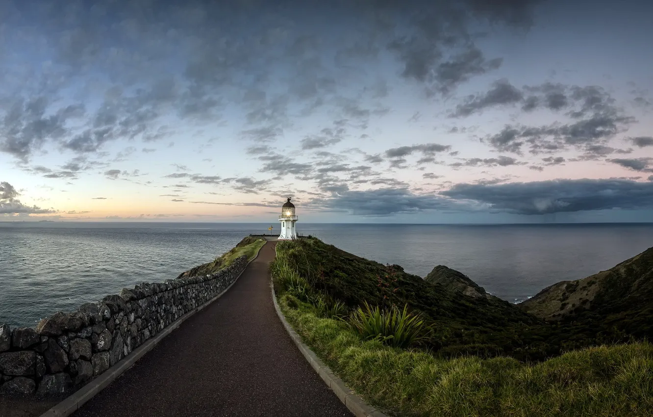Photo wallpaper Sunset, Lighthouse, Northland, Cape Reinga