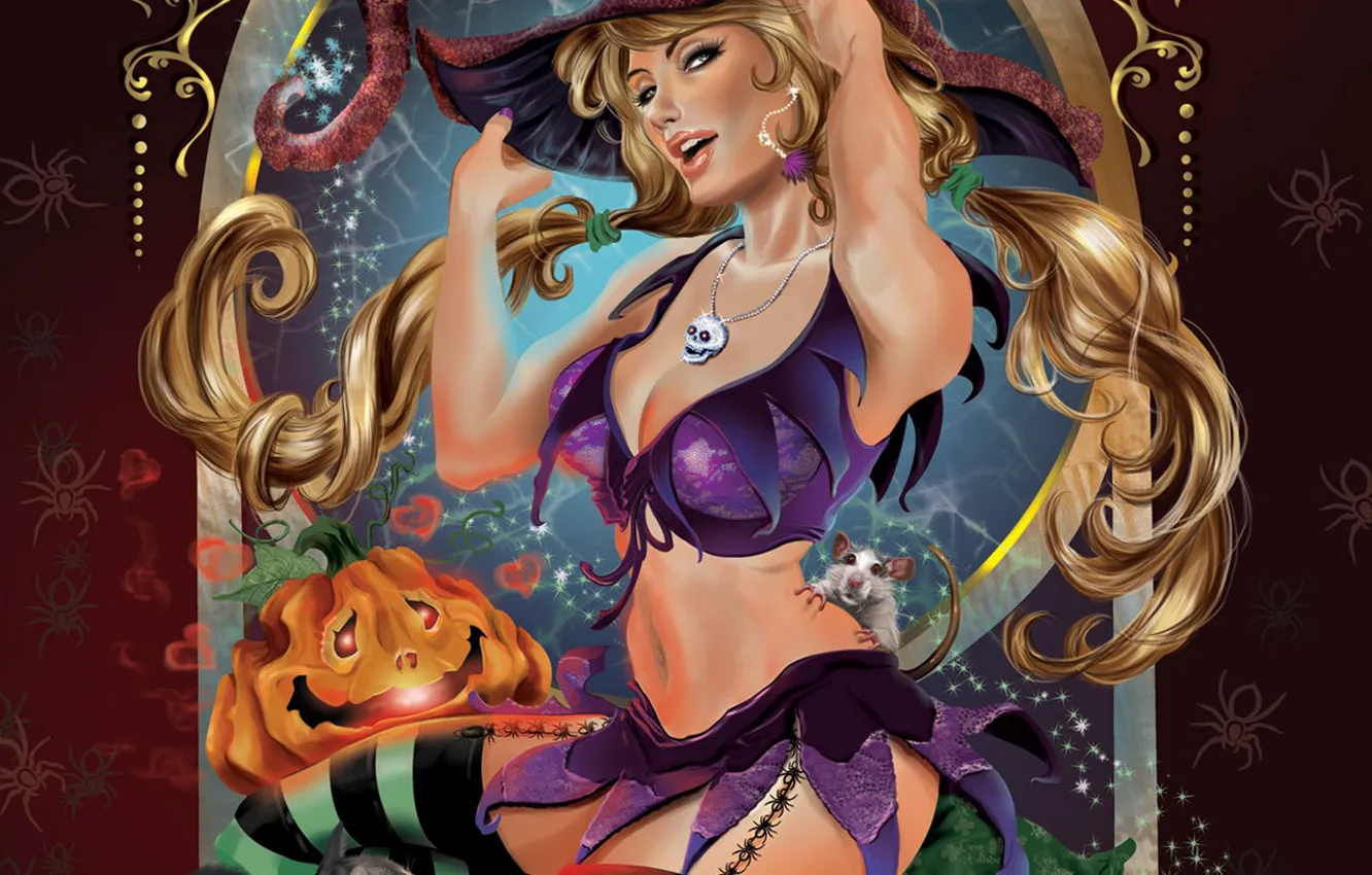 Photo wallpaper girl, fantasy, Halloween