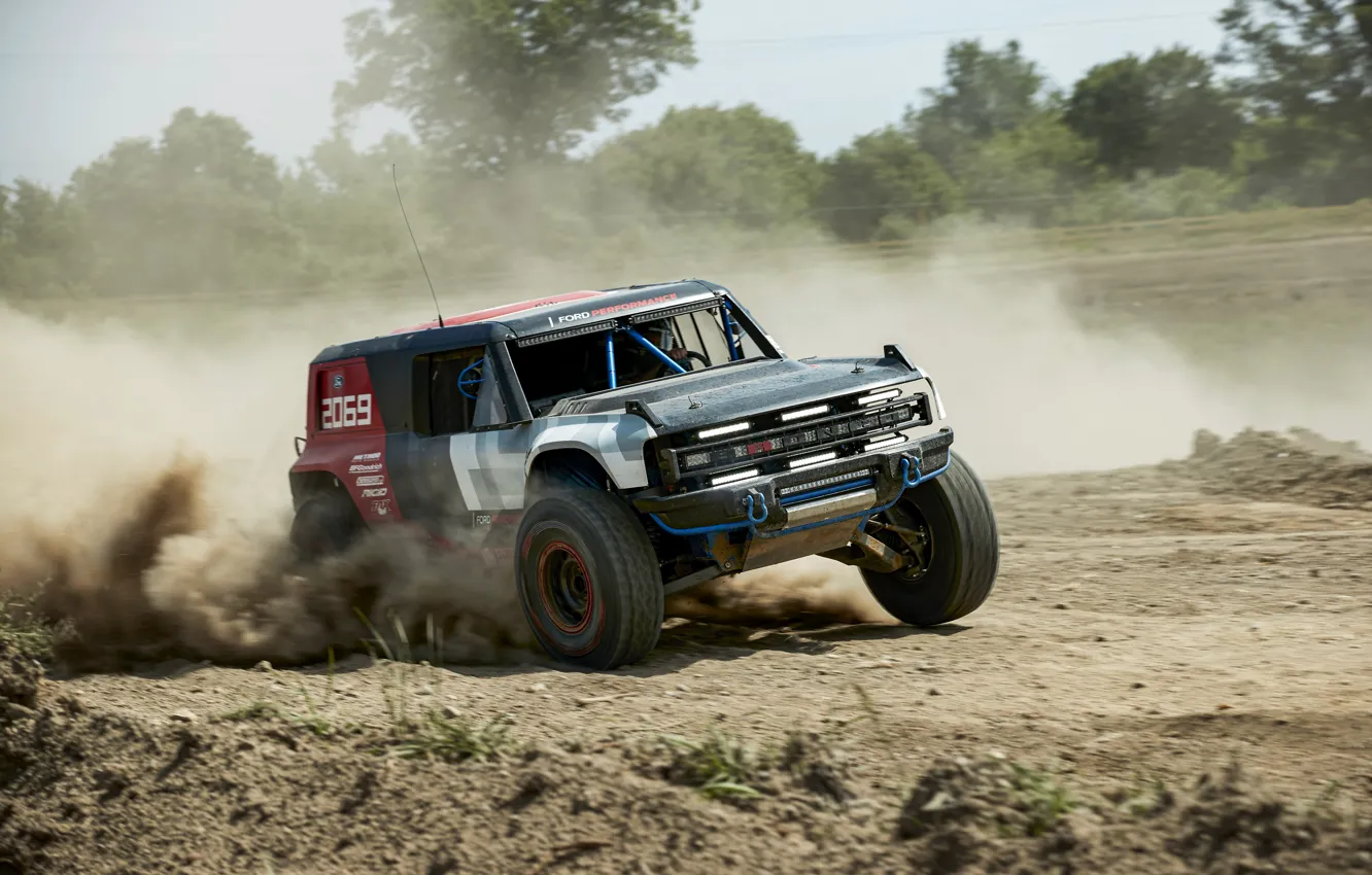 Photo wallpaper sand, Ford, dust, rally, 2019, Bronco R Race Prototype