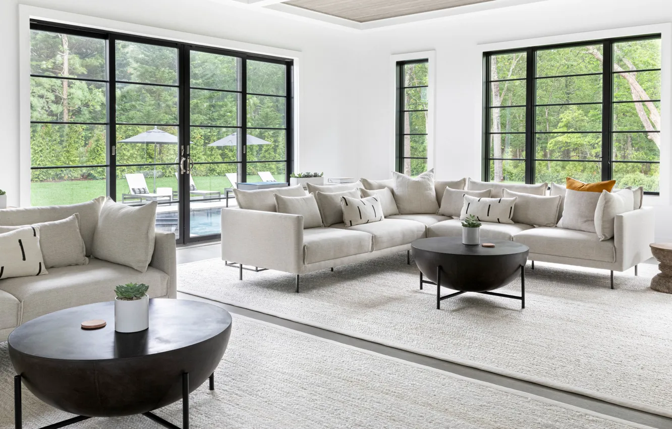 Photo wallpaper white, design, style, interior, light, UK, living room, London