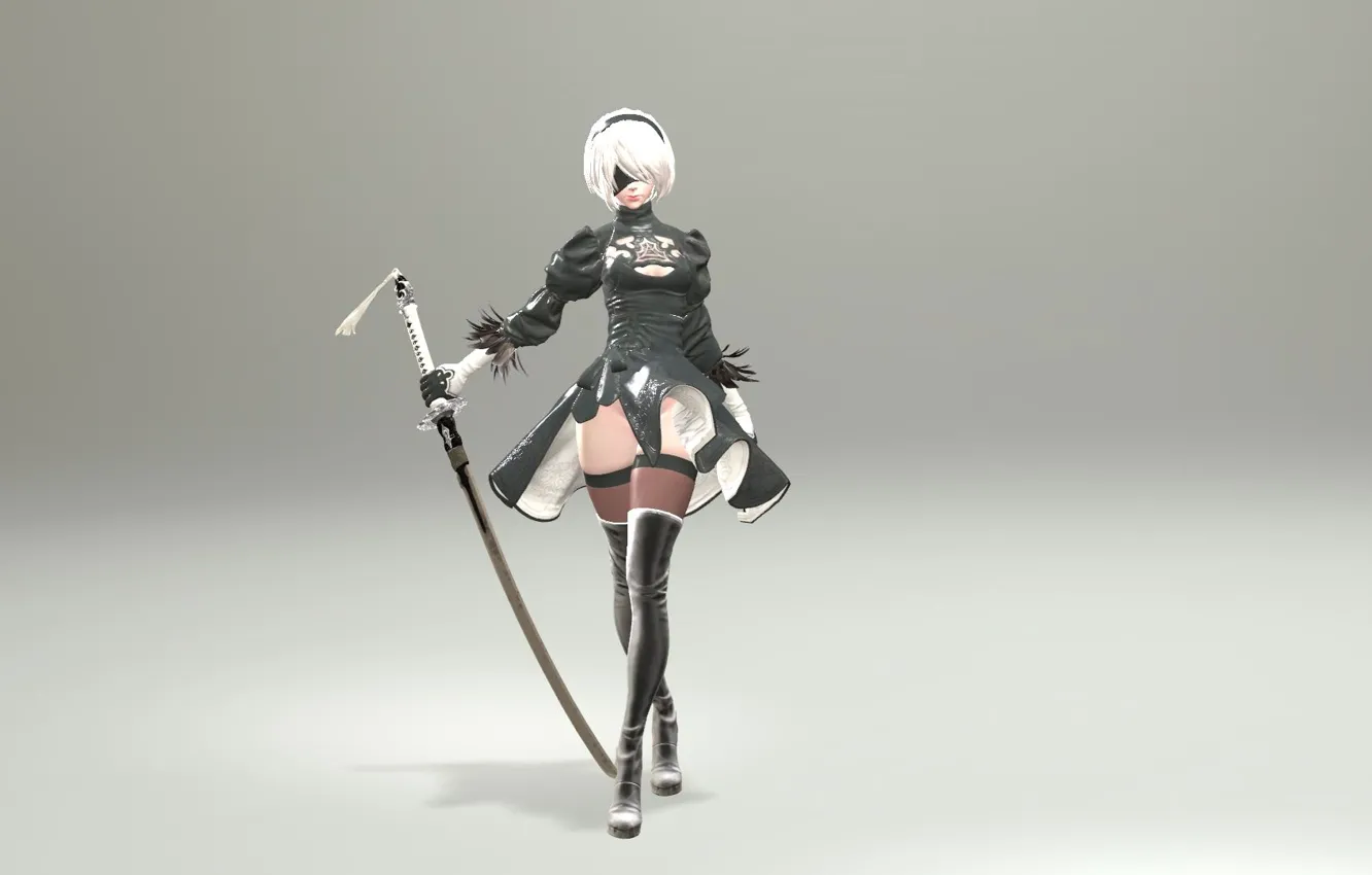 Wallpaper girl, weapons, sword, Nier Automata, anime girls, Type B ...