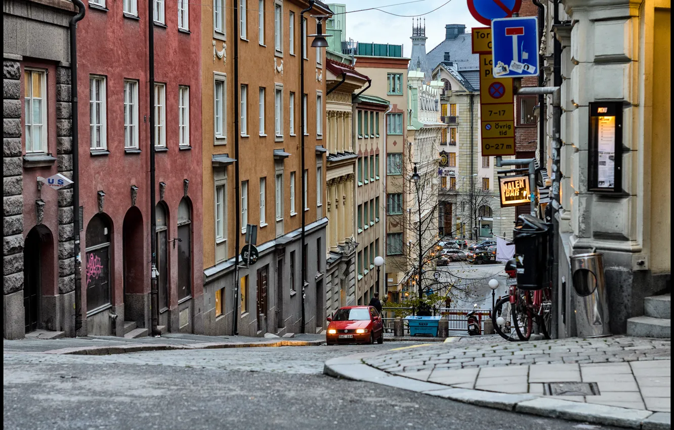 Photo wallpaper Street, Stockholm, Sweden, Sweden, Street, Stockholm