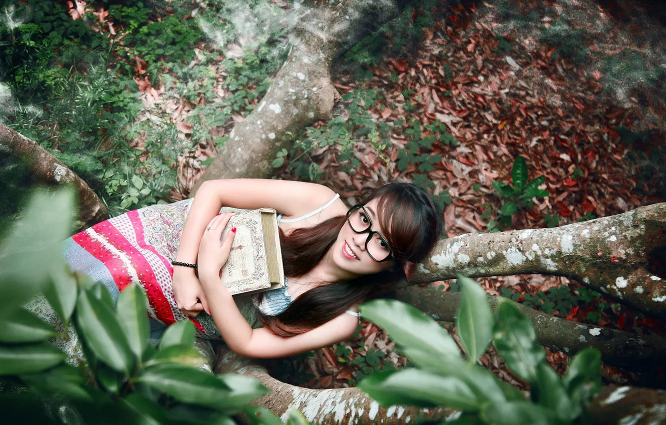 Photo wallpaper look, girl, Asian