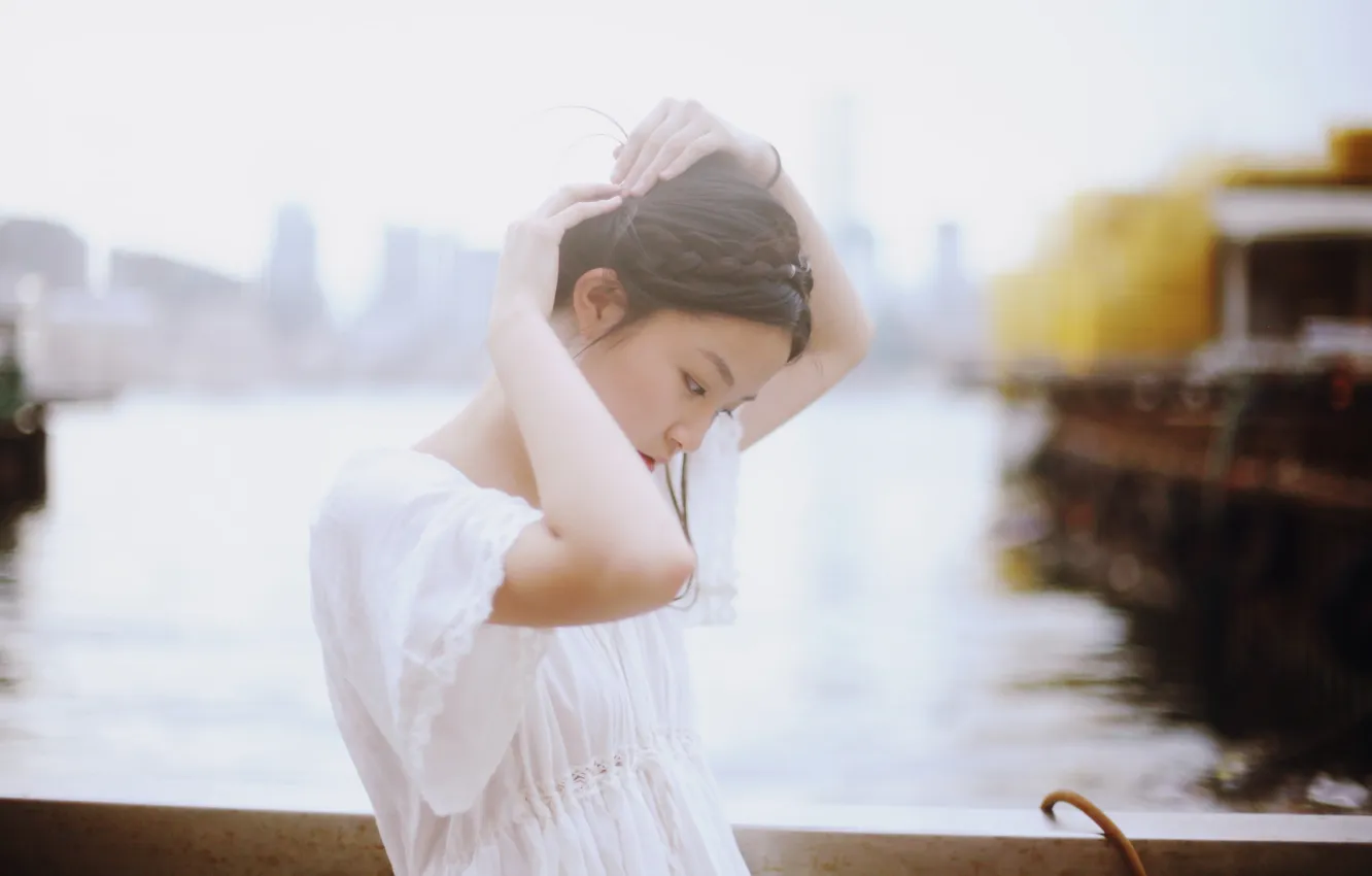 Photo wallpaper look, girl, style, Asian