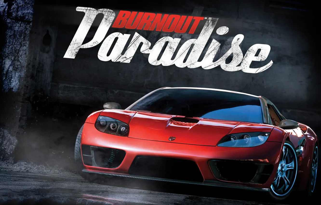 Photo wallpaper pair, Burnout Paradise, wet asphalt