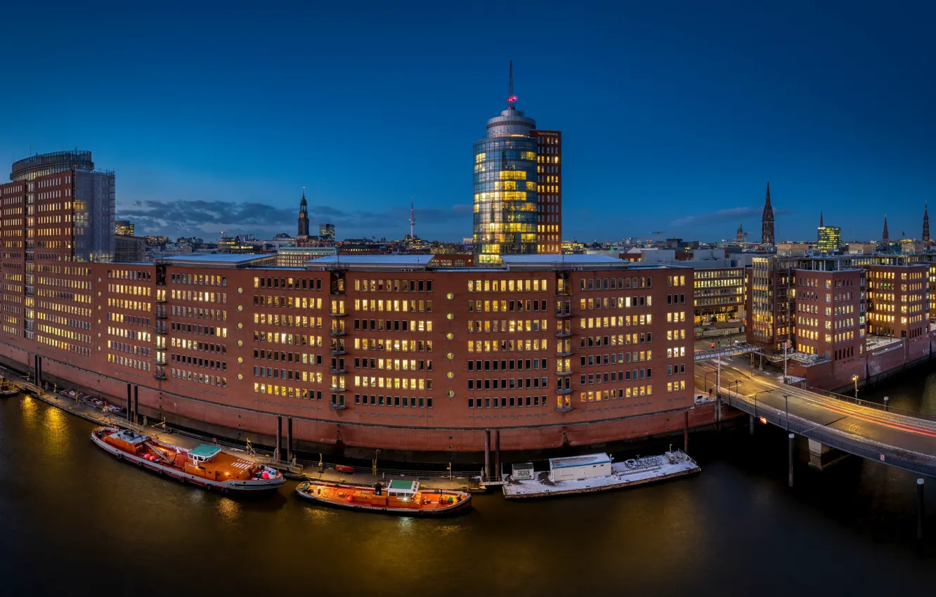 Photo wallpaper Germany, panorama, Hamburg