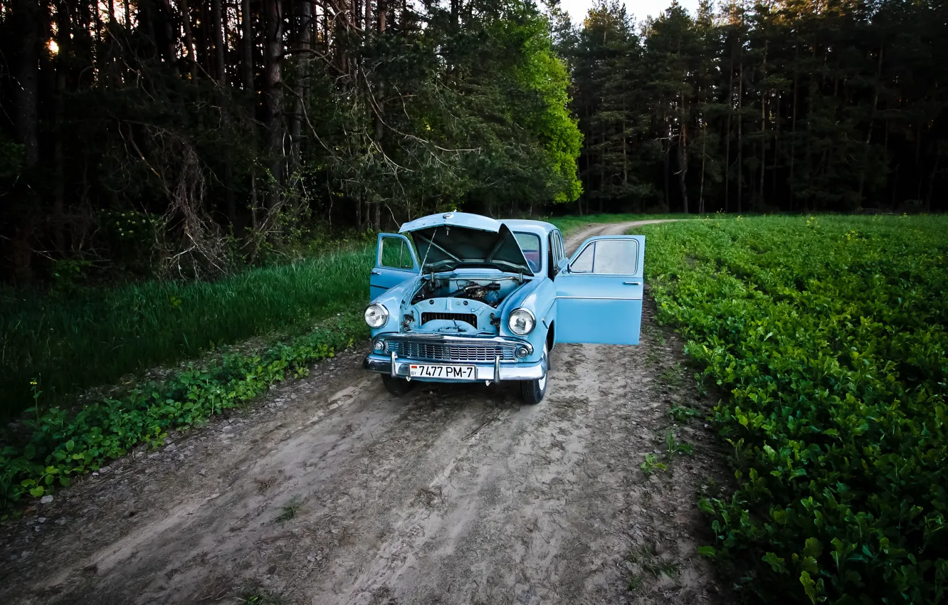 Photo wallpaper retro, engine, USSR, Muscovite, moskvich, Moskvich 407