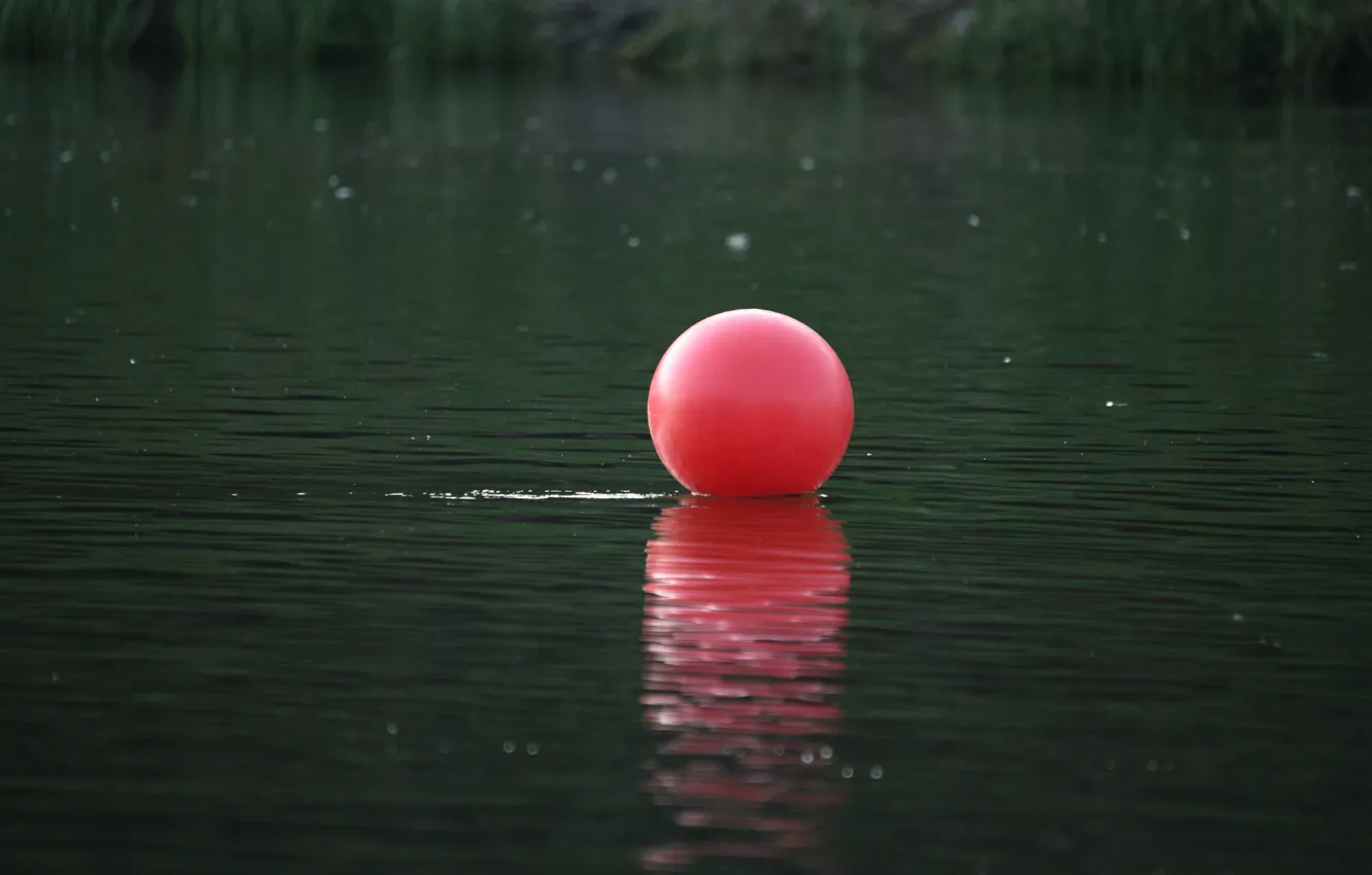 Photo wallpaper water, river, ball, don't swim behind the buoys, sailed away