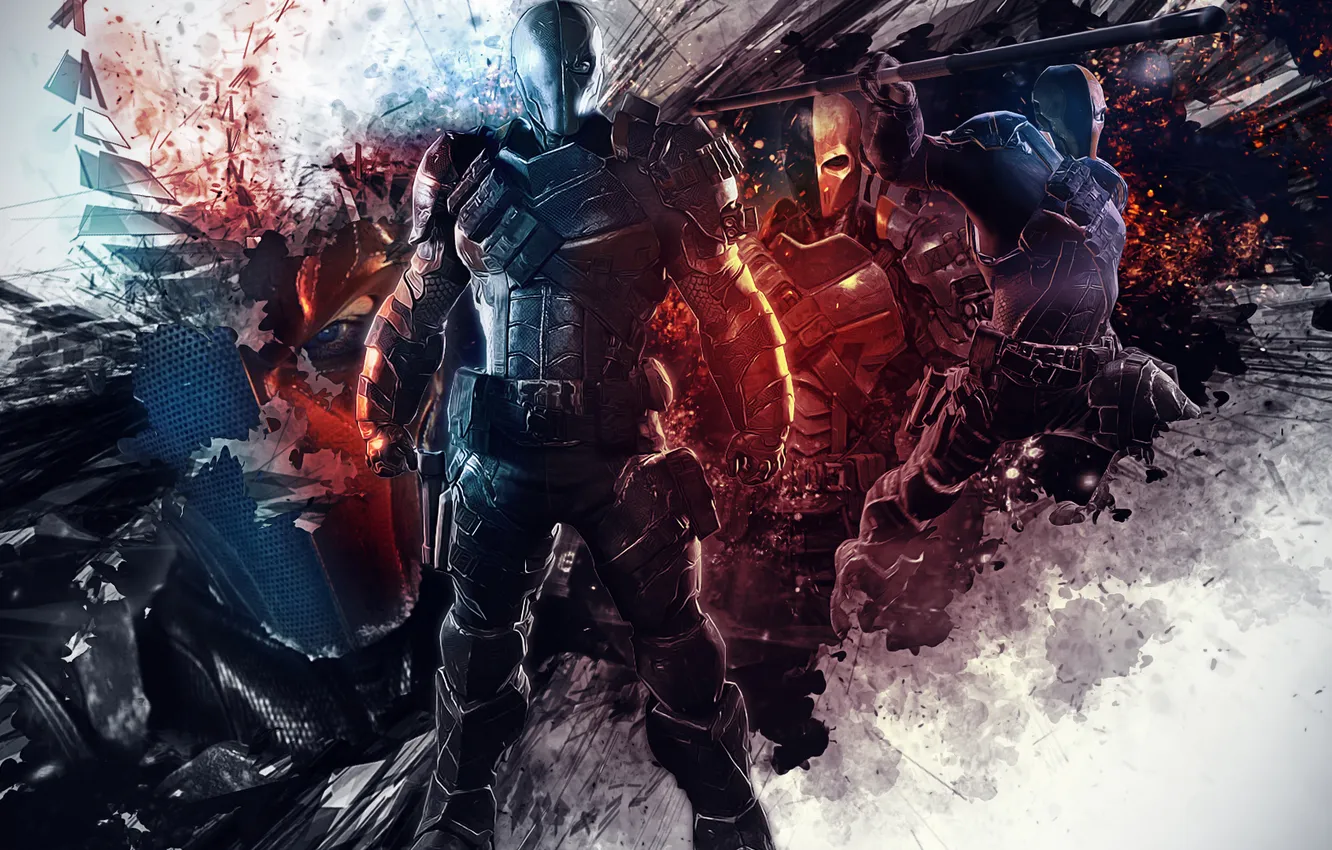 Photo wallpaper background, DC Comics, video games, Warner Bros. Games Montreal, Batman: Arkham Origins, Deathstroke, Rocksteady Studios, …