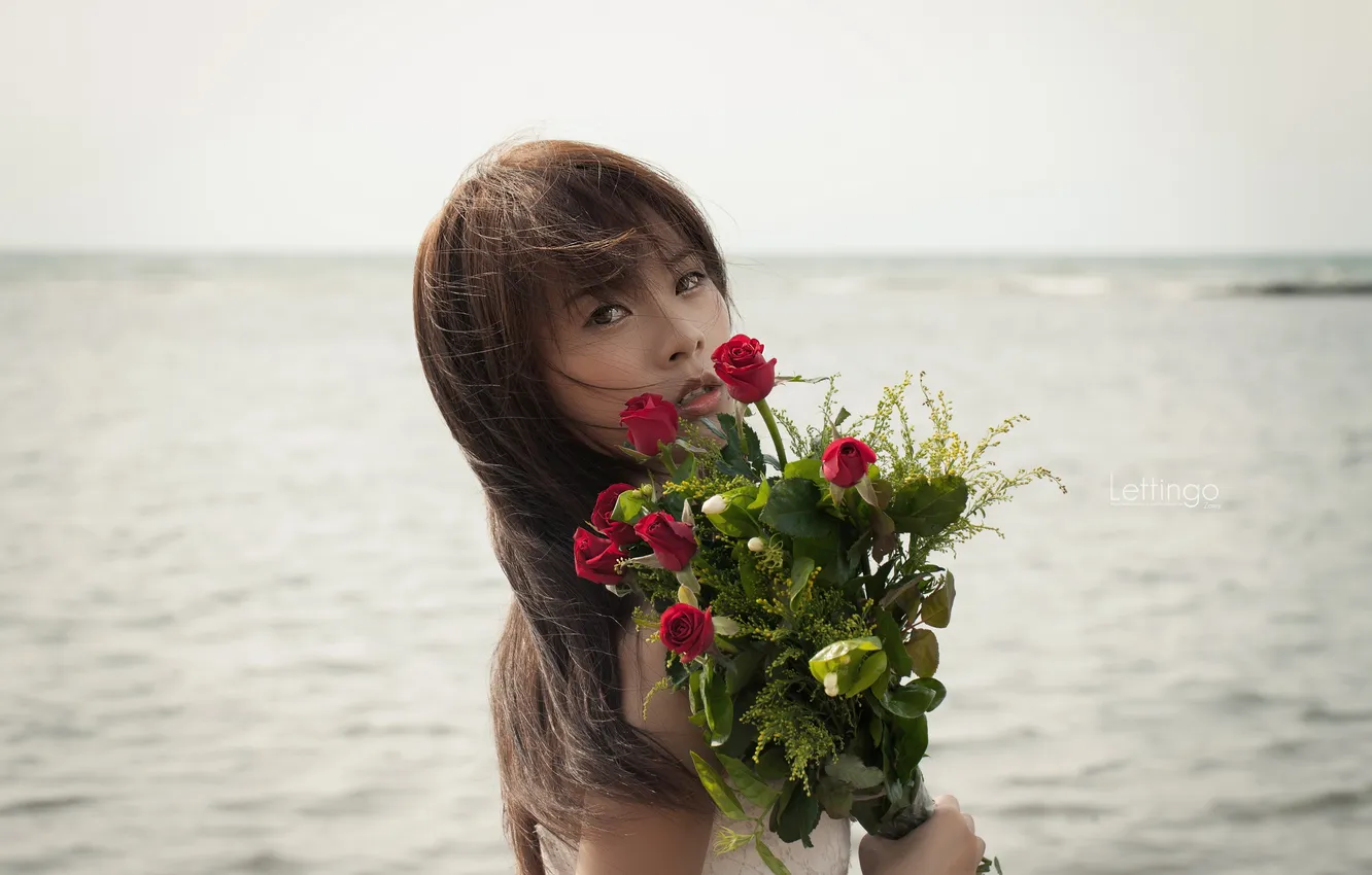 Wallpaper Asian Girl Flowers For Mobile And Desktop Section девушки