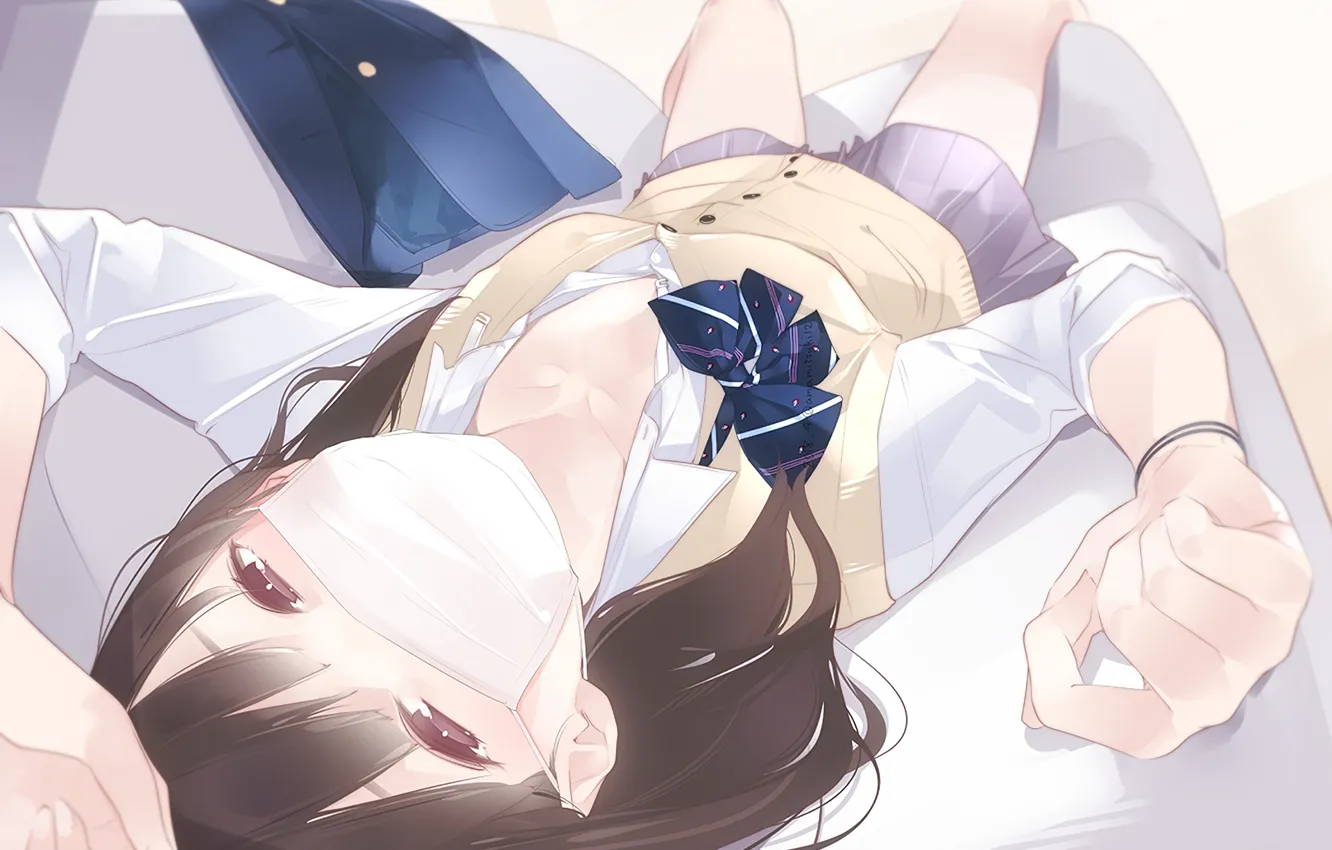 Photo wallpaper girl, mask, lies