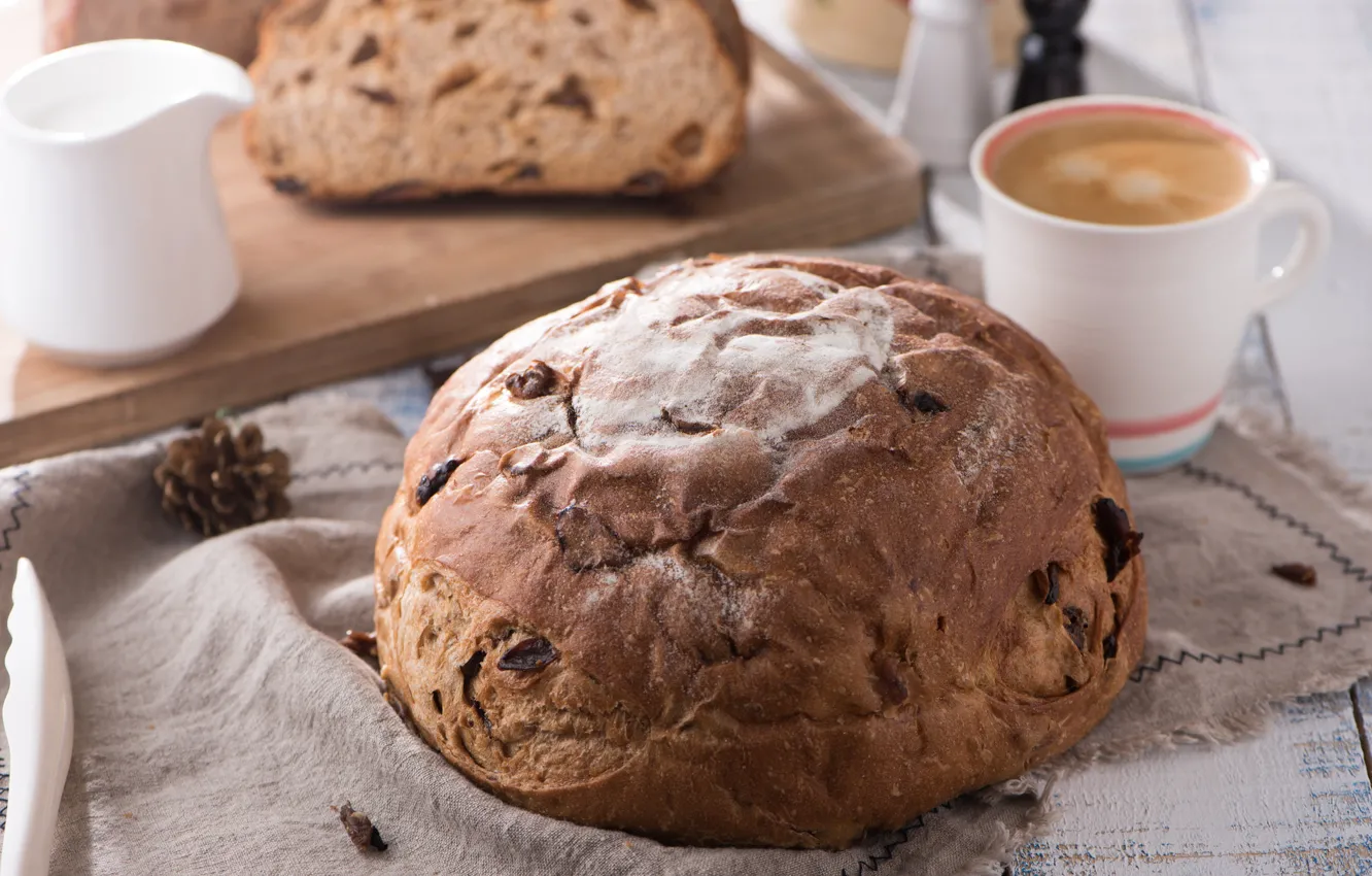 Photo wallpaper coffee, bread, cakes