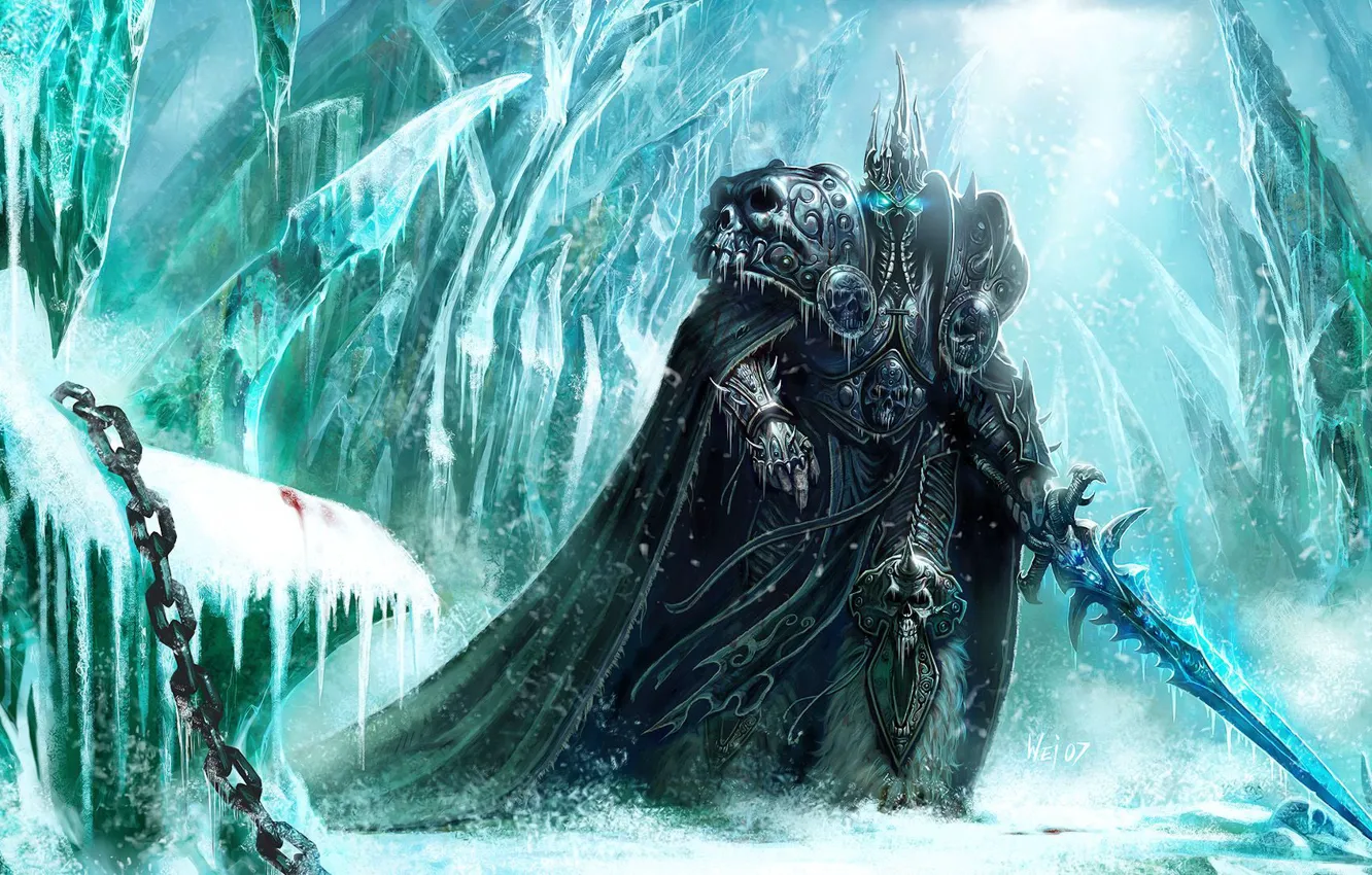 Photo wallpaper ice, armor, sword, world of warcraft