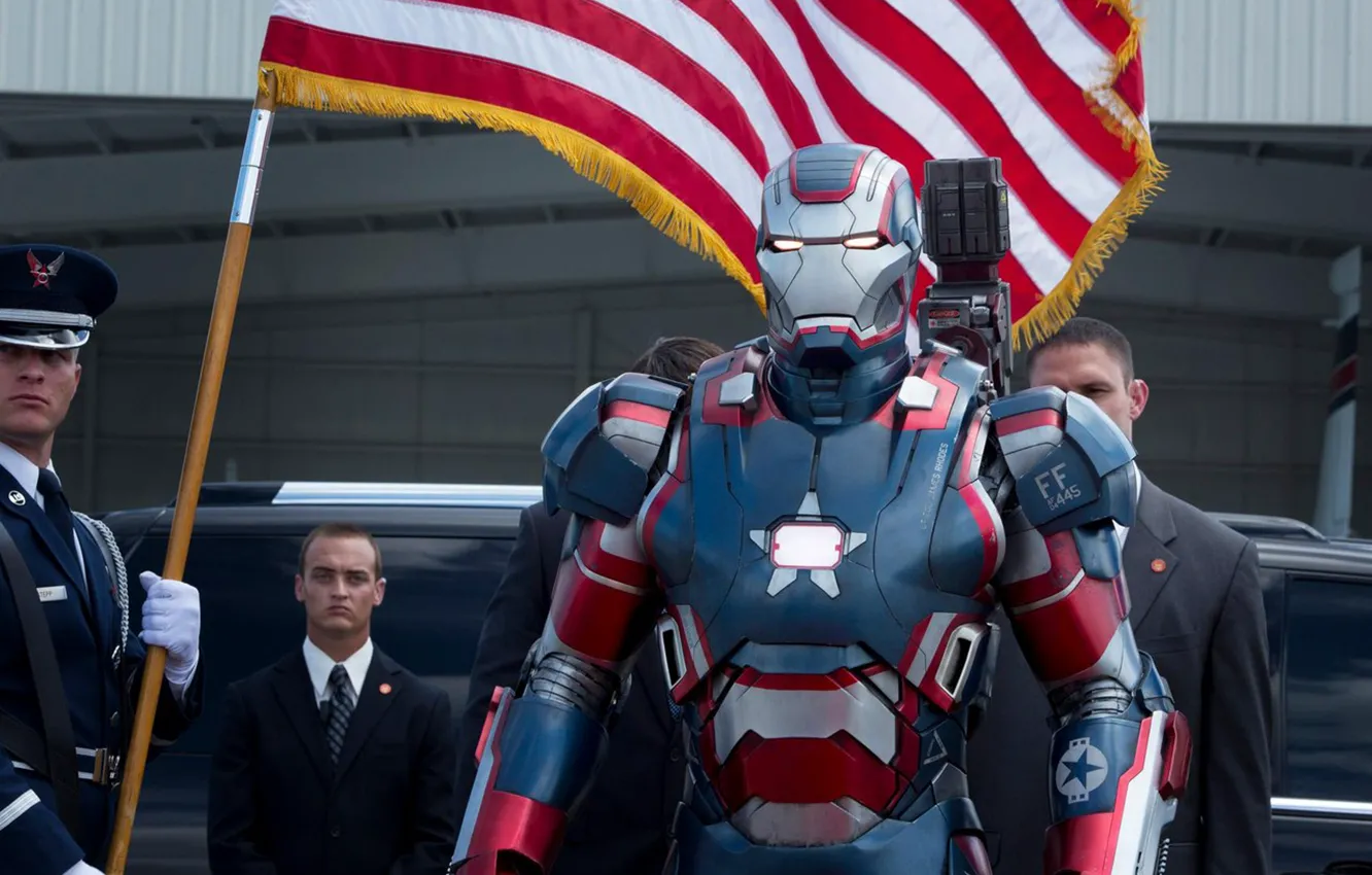 Photo wallpaper iron man, captain America, Iron man 3, frame from the shoot, iron patriot, Iron man …