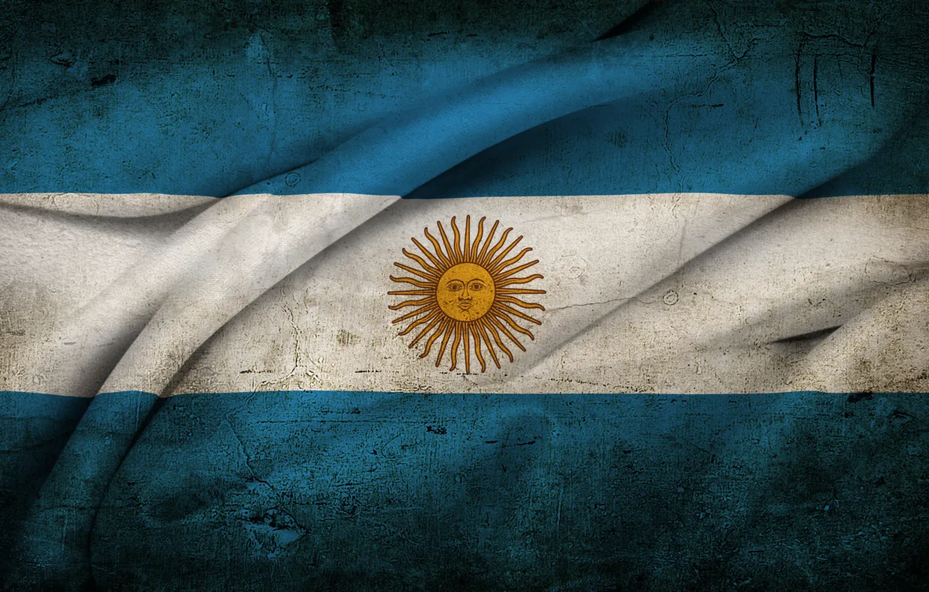 Photo wallpaper The sun, flag, old, Argentina